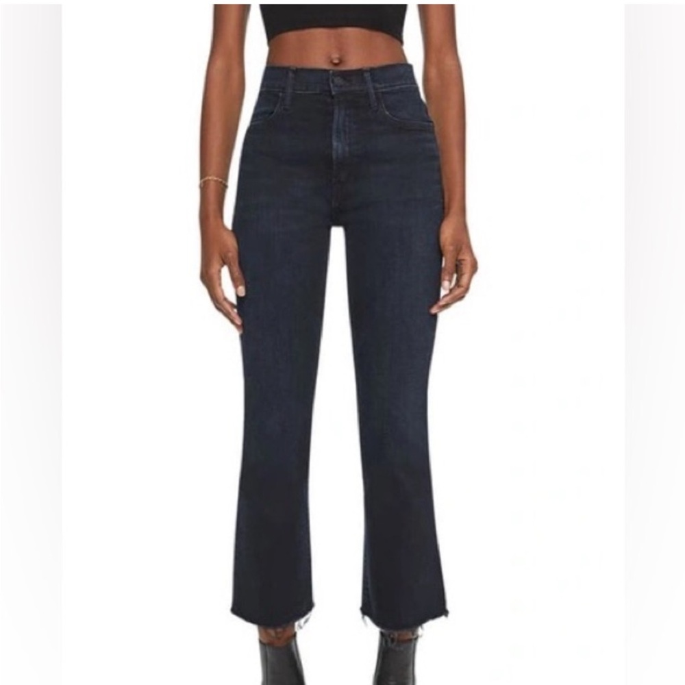 NWOT MOTHER The Hustler Ankle Fray Jeans Night In Paris Size 25